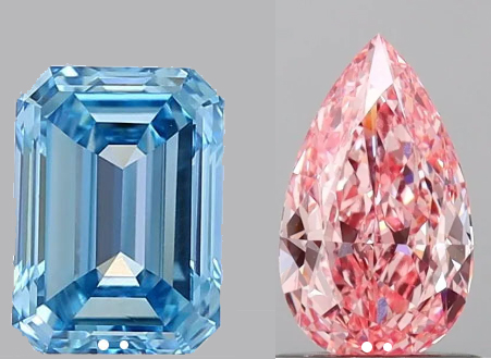 Blue and Pink affordable lab grown diamonds